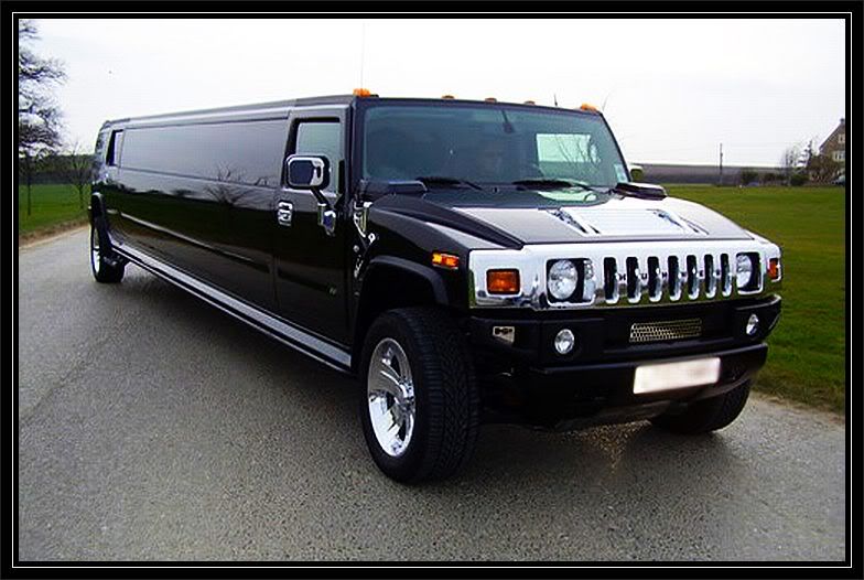 We'll Take You In Our New Stretch Hummer The Black Pearl. I got what I paid for :)