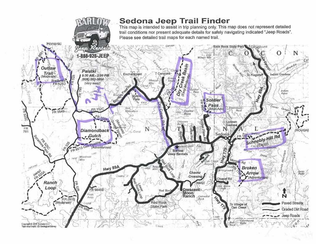 Sedona jeep trail map #1