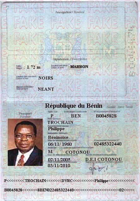 Benin Passports - Anti-Fraud