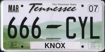 Tennessee License Plate