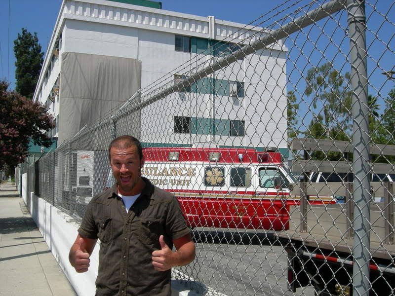 Me being super-geeky in front of Sacred Heart from Scrubs...