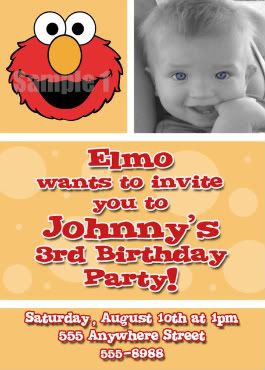 Elmo  Birthday Party Supplies on Sesame Street Elmo 1st 2nd 3rd 4th Birthday Invitation   Ebay