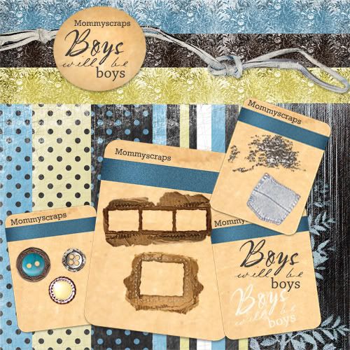 boys digital scrapbook freebie