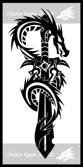dragon tribal tattoo