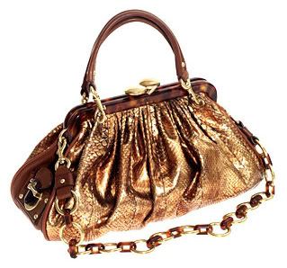 Marc Jacobs Gold metallic python small frame