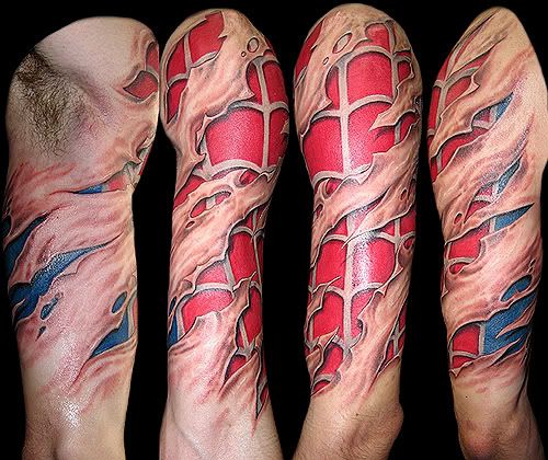 Spiderman Tattoo Is Awsome. The guy in this photo is a true Spidey fan he