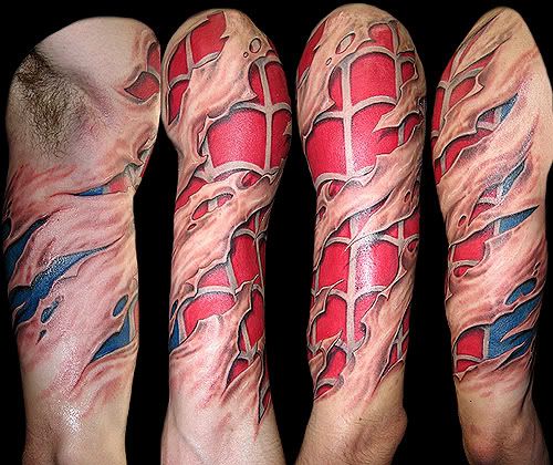 Spiderman Tattoo Is Awsome. The guy in this photo is a true Spidey fan he 