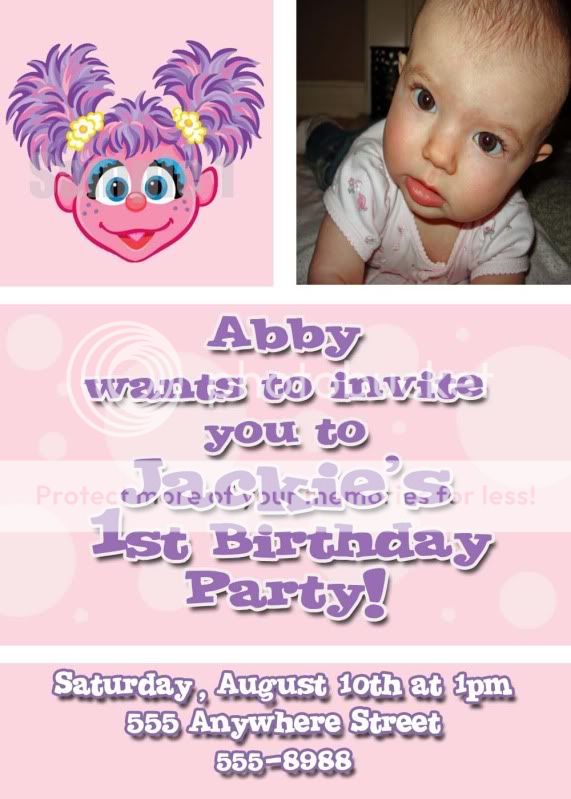 Abby Cadabby Sesame Street Birthday Party Invitations