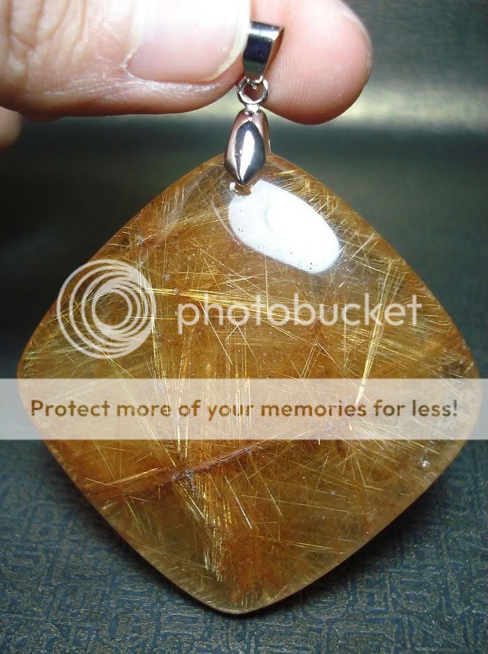 300CT Brilliant Golden RUTILATED QUARTZ Crystal Pendant  